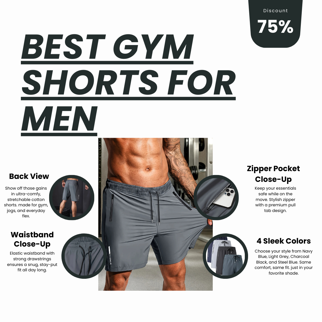 Combo of 4 Men's Stretchable Cotton Shorts for summers ☀️(₹200/piece)