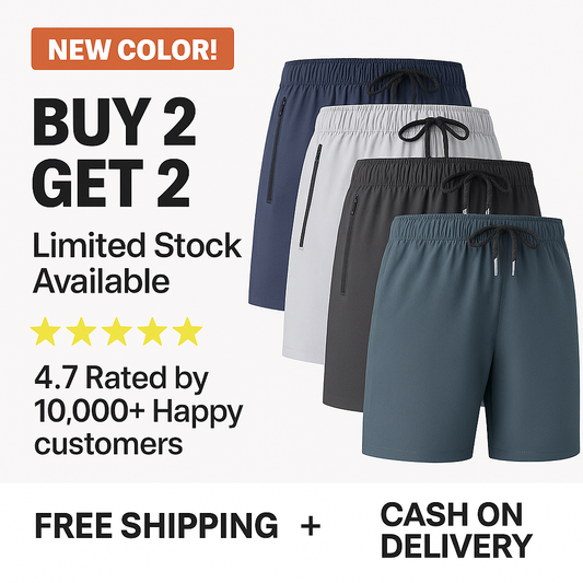 Combo of 4 Men's Stretchable Cotton Shorts for summers ☀️(₹200/piece)